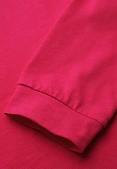 Shirt in Unifarbe power berry
