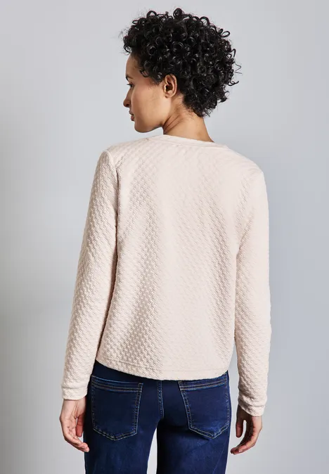 Strukturjacke in Unifarbe smooth sand beige