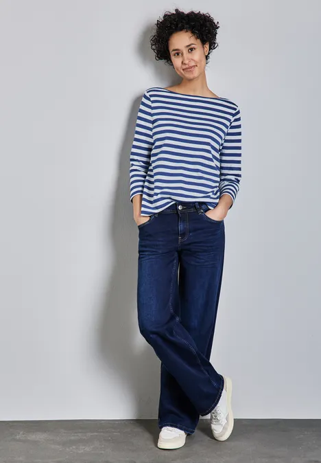 Gestreiftes Shirt dodger blue