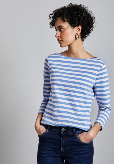 Gestreiftes Shirt columbia blue