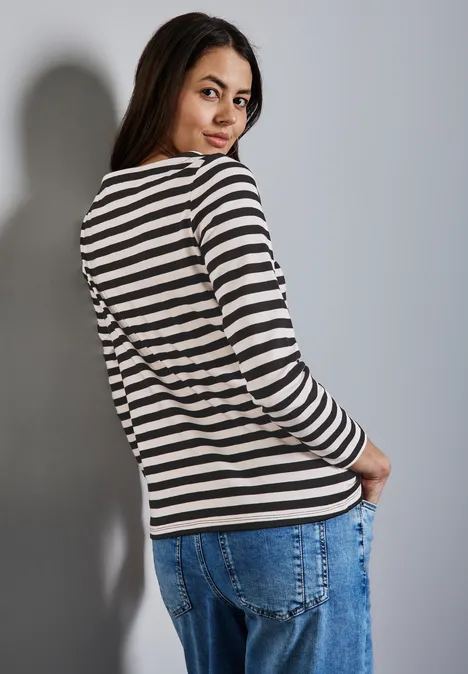 Gestreiftes Shirt Black