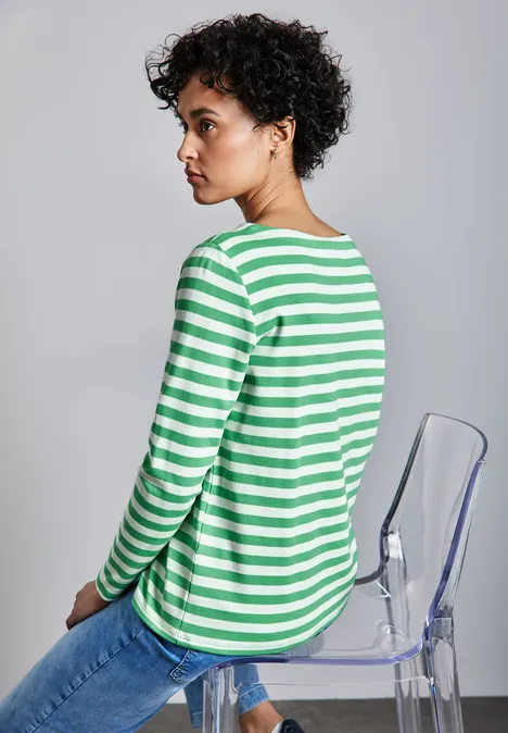 Gestreiftes Shirt tendril green Gestreiftes Shirt tendril green