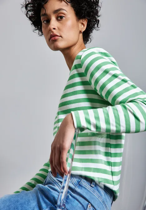 Gestreiftes Shirt tendril green Gestreiftes Shirt tendril green
