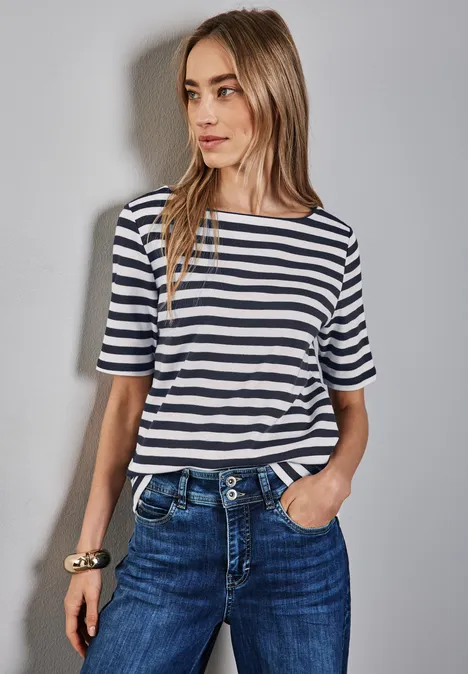 Gestreept shirt deep blue