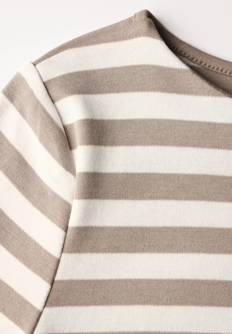 Gestreept shirt safari beige