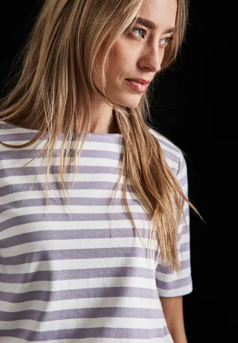 Gestreiftes T-Shirt wisteria purple