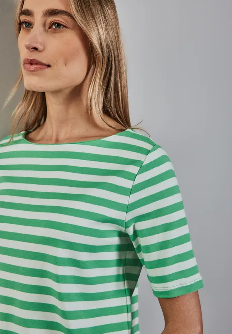 Gestreiftes T-Shirt tendril green