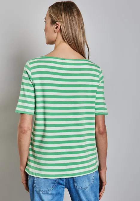 Gestreiftes T-Shirt tendril green