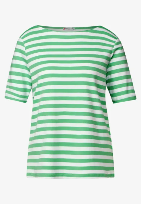 Gestreiftes T-Shirt tendril green