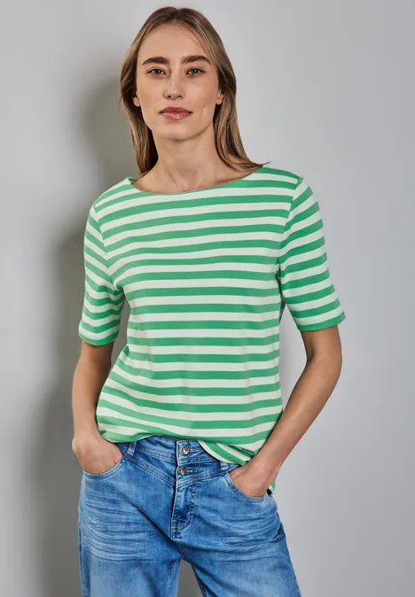 Gestreiftes T-Shirt tendril green