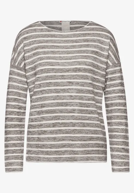 Gestreiftes Shirt smooth sand beige
