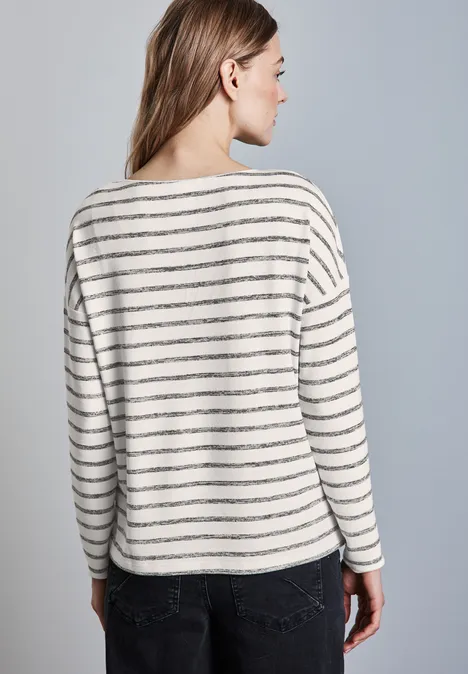 Gestreiftes Shirt soft beige