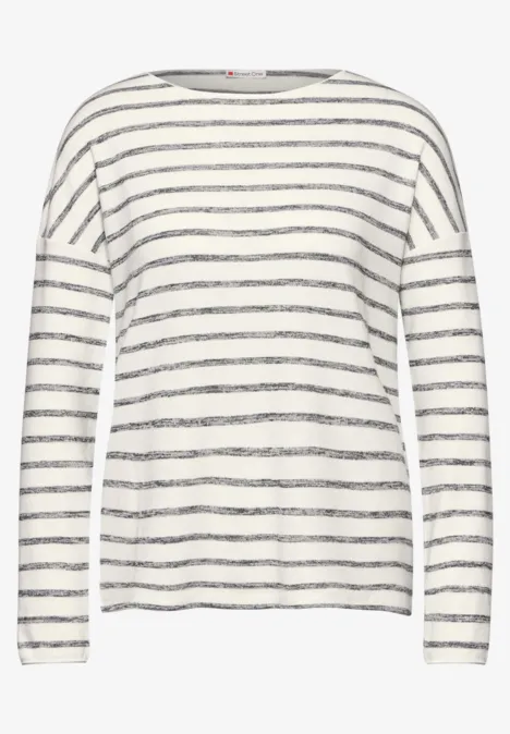 Gestreiftes Shirt soft beige