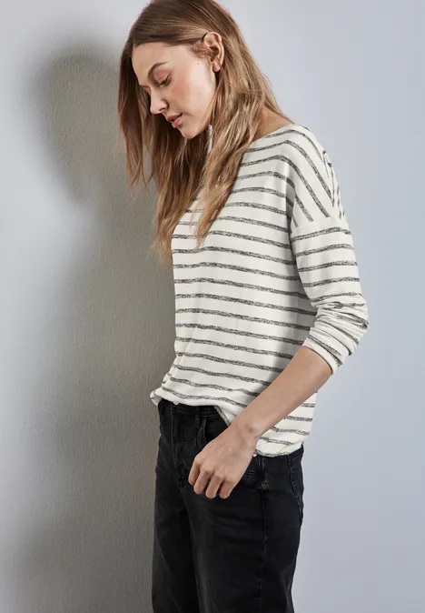 Gestreiftes Shirt soft beige