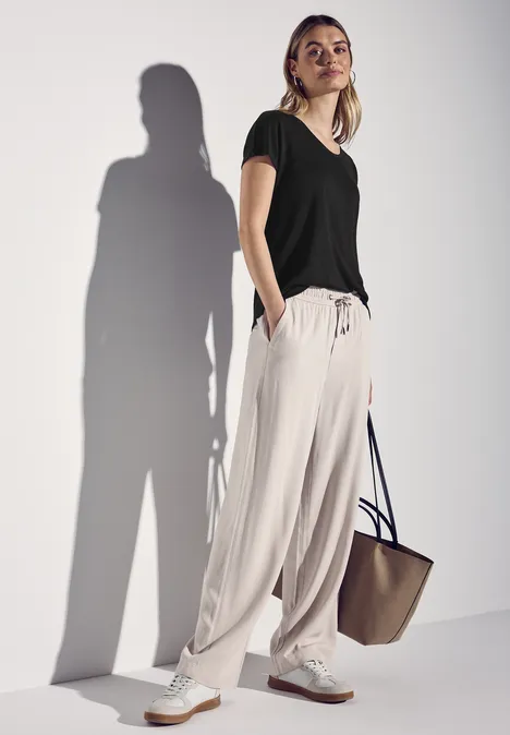Leinen-Look Shirt Black
