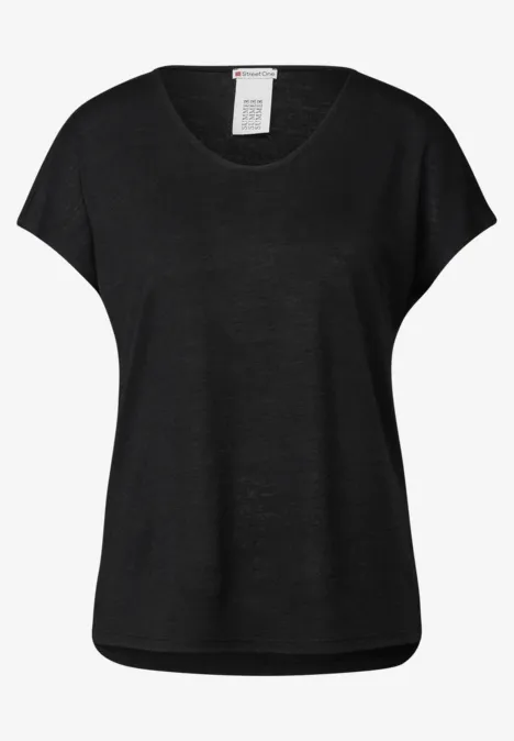 Leinen-Look Shirt Black