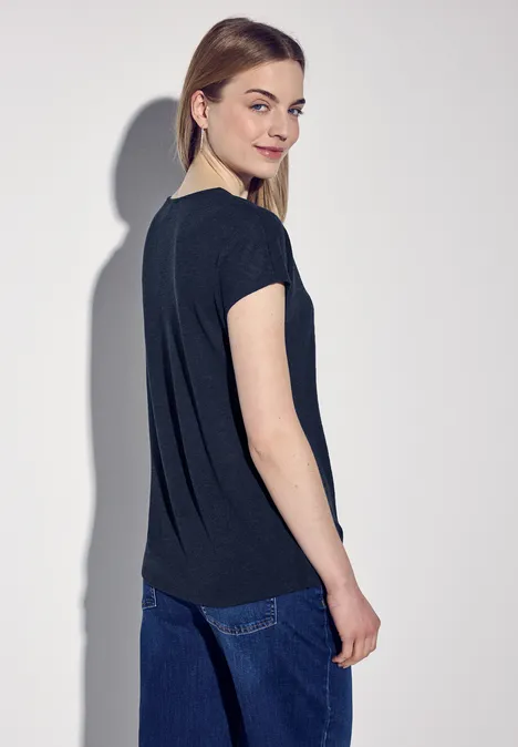 Leinen-Look Shirt deep blue