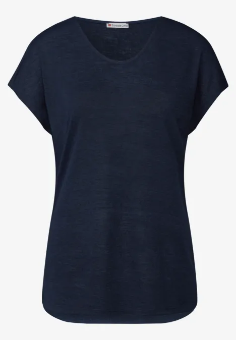 Leinen-Look Shirt deep blue