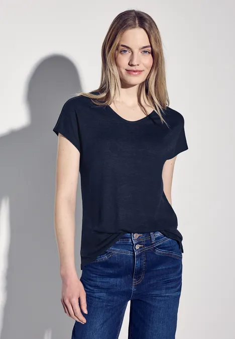 Leinen-Look Shirt deep blue