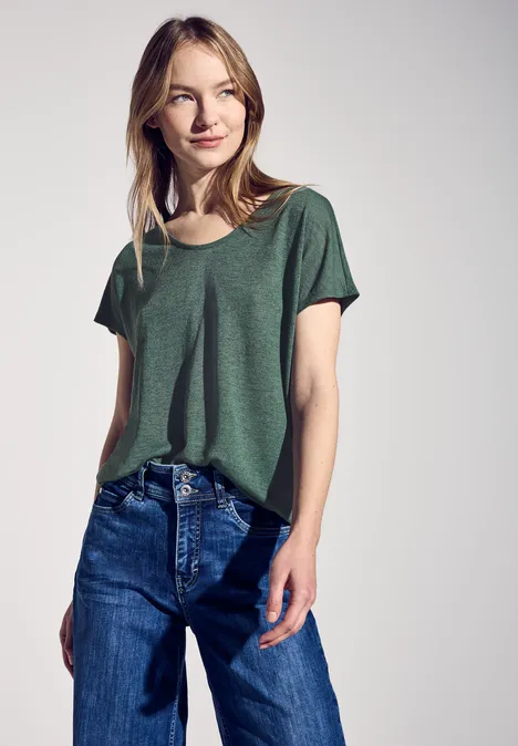 Leinen-Look Shirt garden green