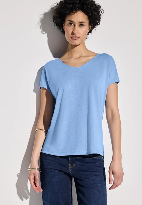 Leinen-Look Shirt serenity blue