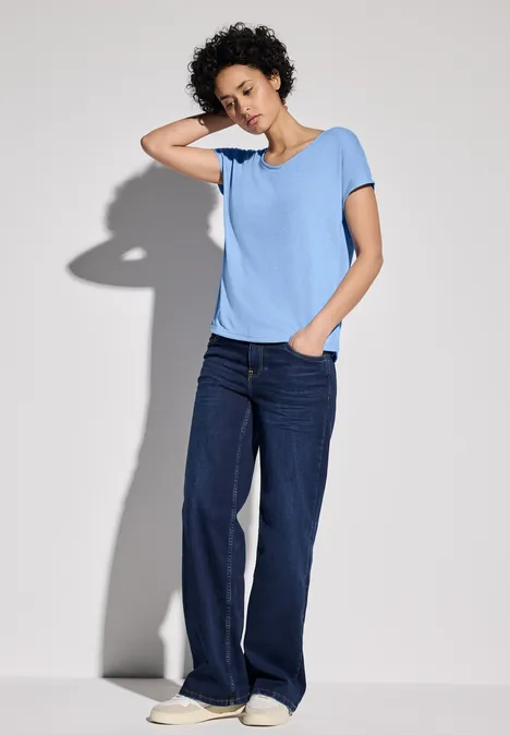 Leinen-Look Shirt serenity blue