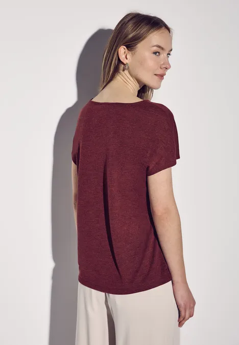 Leinen-Look Shirt dark cherry red