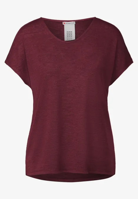 Leinen-Look Shirt dark cherry red