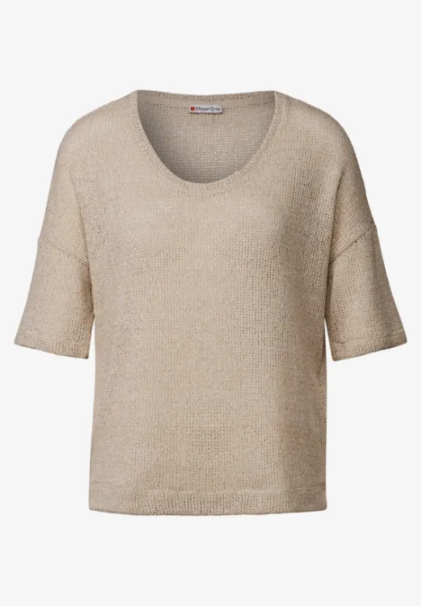 T-Shirt mit Glitzerdetails moonstone sand