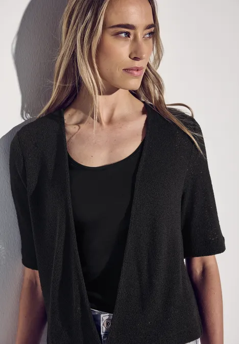 Strick-Look Jacke Black