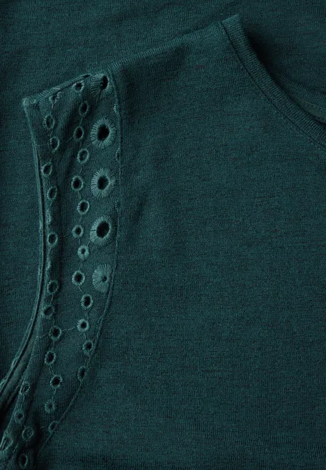 Shirt mit Stickdetails dark garden green