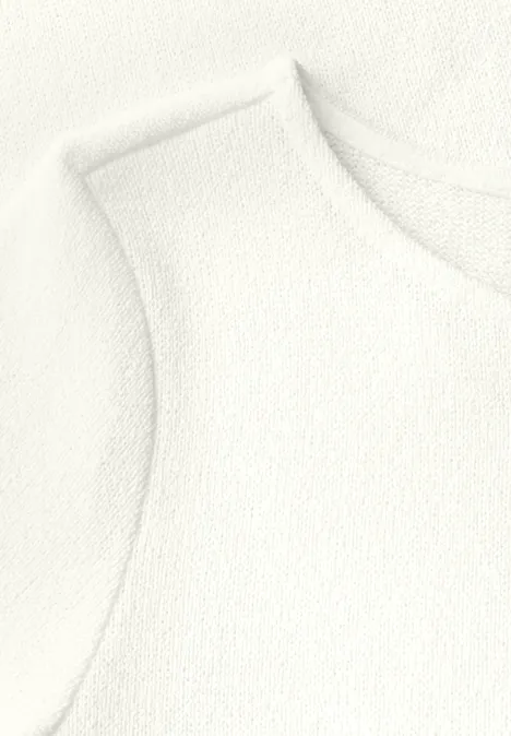 Strick-Look T-Shirt off white