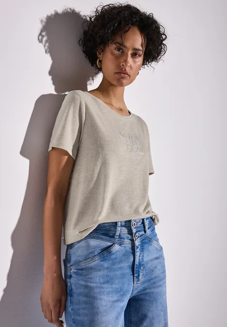 T-Shirt mit Wording moonstone sand