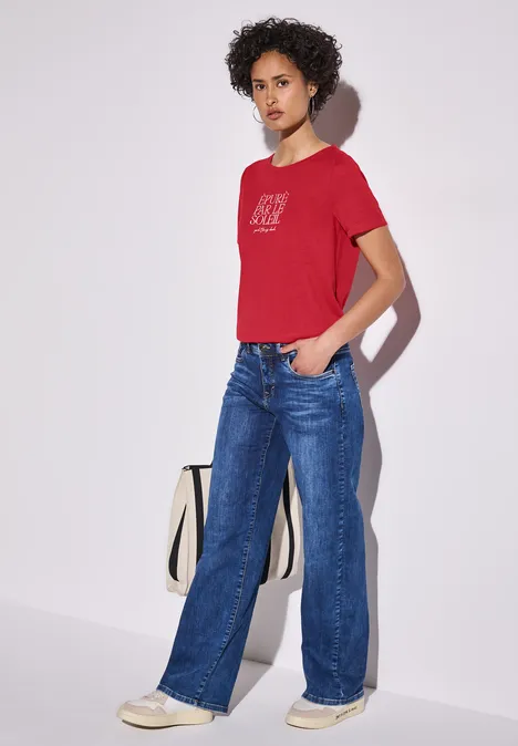 T-Shirt mit Wording glory red