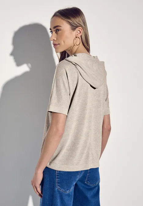 T-Shirt mit Kapuze moonstone sand