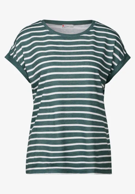 Gestreiftes T-Shirt garden green