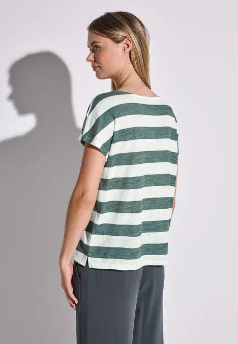 Gestreiftes T-Shirt garden green