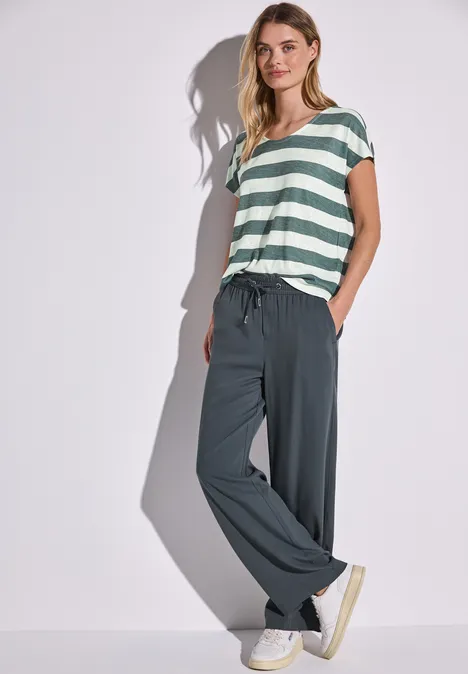 Gestreiftes T-Shirt garden green