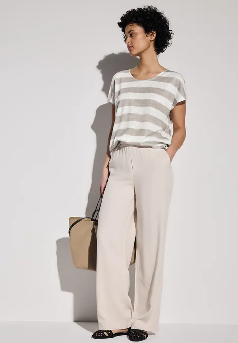 Gestreiftes T-Shirt dark moonstone sand