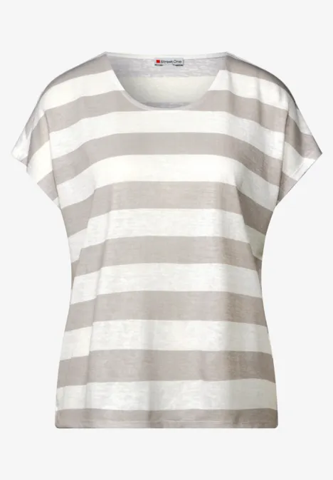 Gestreiftes T-Shirt dark moonstone sand