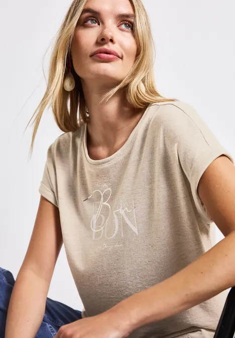 T-Shirt mit Wording moonstone sand