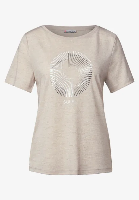 Shirt met foliedruk moonstone sand