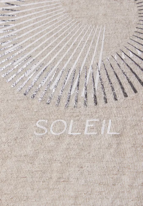T-Shirt mit Folien-Print moonstone sand