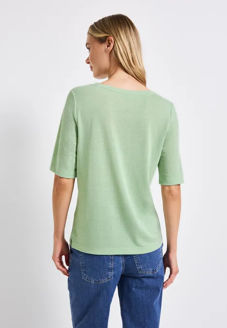 T-Shirt mit Folien-Wording soft jade green