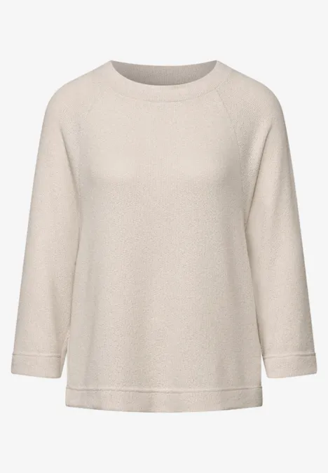 Strick-Look Shirt smooth sand beige