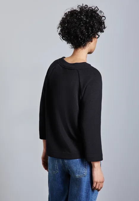 Strick-Look Shirt deep tint blue