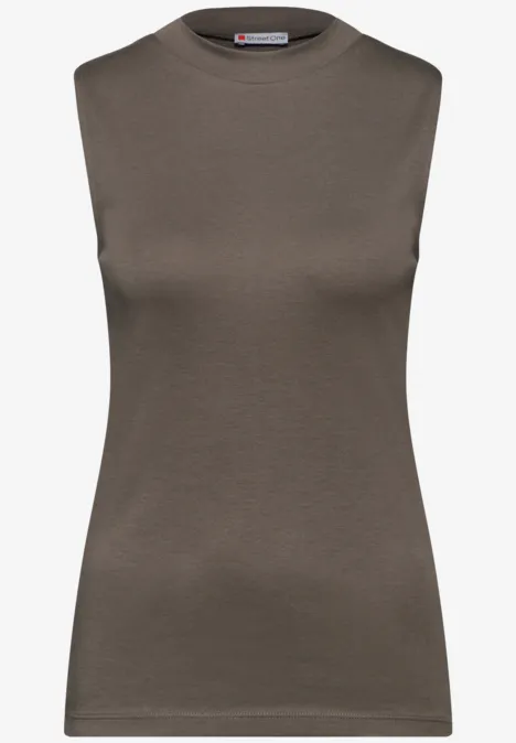 Top mit Turtleneck muddy brown