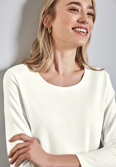 Shirt mit Raffungen off white