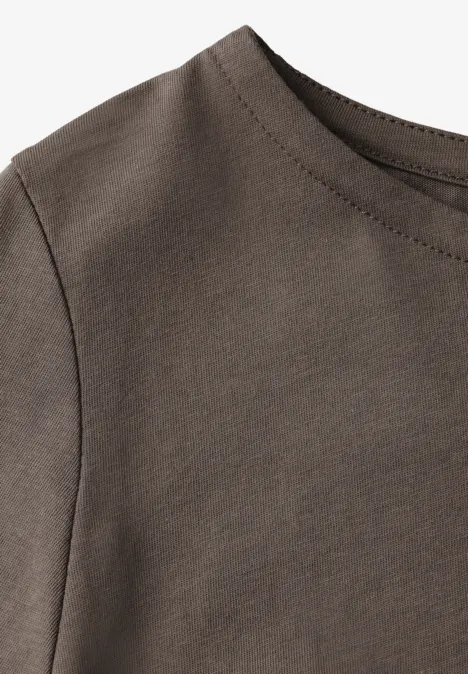 Shirt mit Raffungen muddy brown