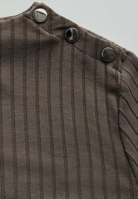 Shirt mit Knöpfen muddy brown